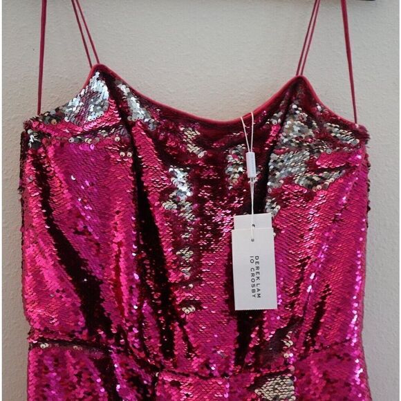 Derek Lam 10 Crosby TS01533SQ Women Sz 8 Fuchsia/Silver Sequined Mini Dress - Picture 4 of 16